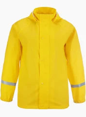 modAS Kinder PU-Regenjacke Wasserdicht - Jacke mit Stehkragen und Kapuze