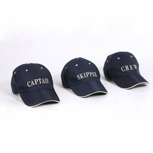 Baseball-Cap. Motive: "Captain" | "Skipper" | "Crew"