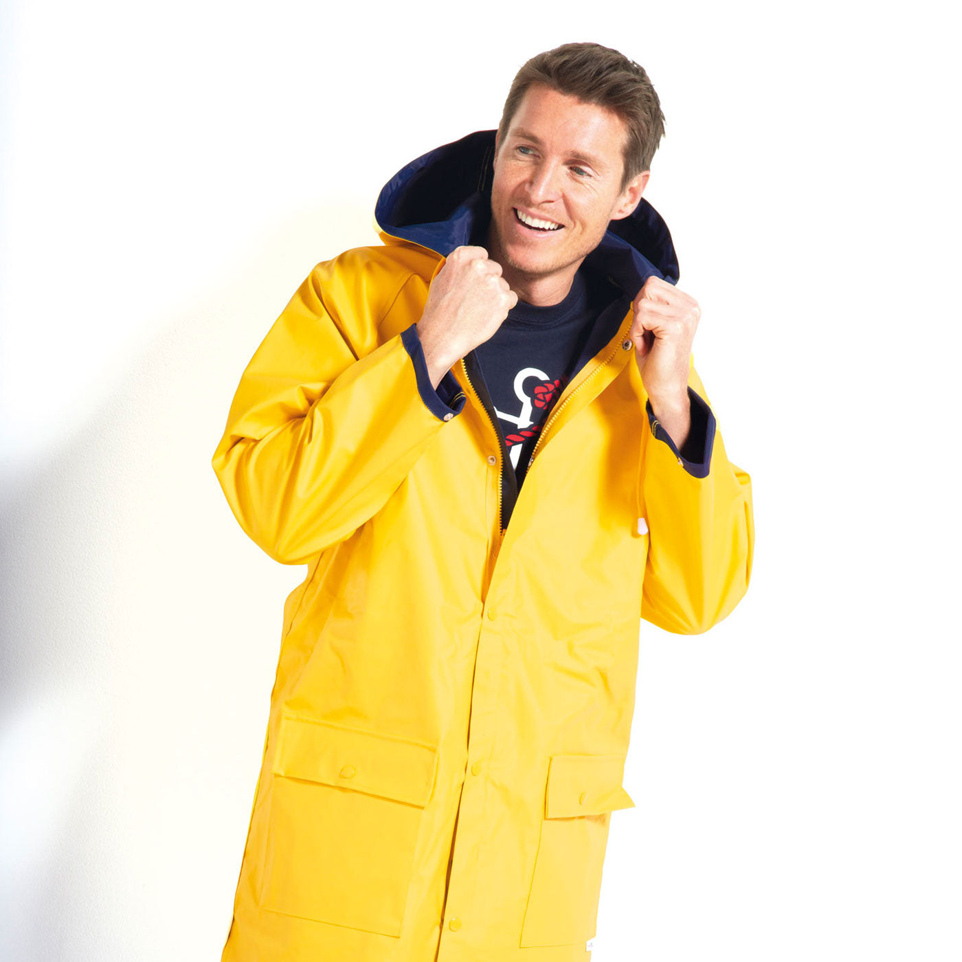 Madsea Gelber Regenmantel Gefüttert Damen Regenjacke Gelb